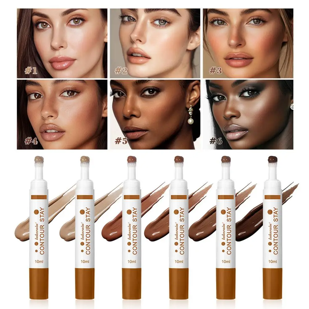 Penna per il contorno liquido Contorno opaco naturale Cosmetici per il trucco del viso in crema tridimensionale impermeabile a lunga durata