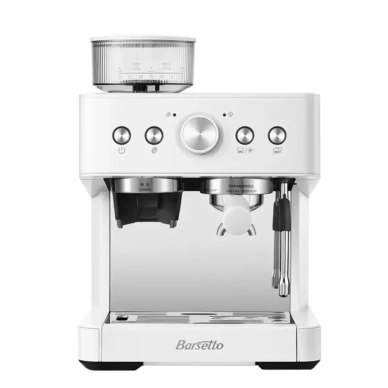 Barsetto Espresso Semi-automatic Coffee Machine with Grinder Commercial Hot & Cold Extraction 15Bar Steam Milk Frother BAE-01C