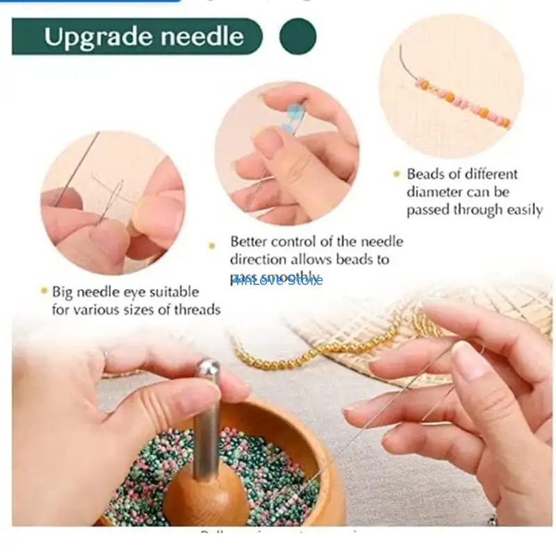 

T4MD Спиннер для бусин на талии Набор прядильщиков для бисера с чашами и игольчатыми аксессуарами для бисероплетения