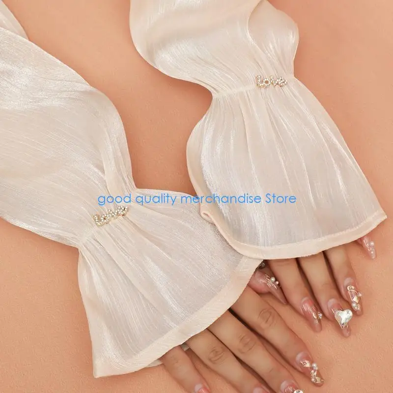 

Y5JD женские рукава без пальцев перчатки до локтя летние свадебные перчатки