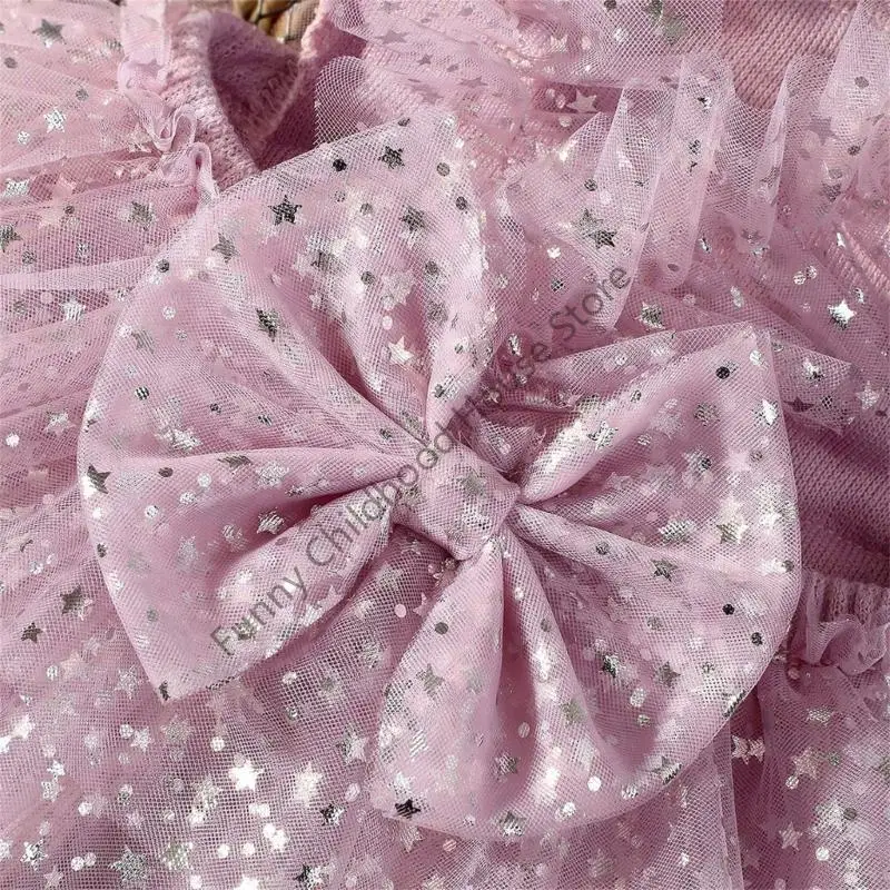 

D0LA Новорожденные Фотография Тул -платье с бахнотом и звездными декорами для девочек