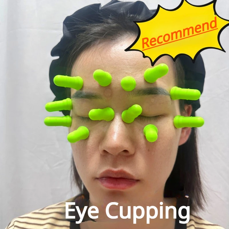 12Pcs Facial Eye Cupping Silicon Vacuum Suck Device Massage Therapy Tools Eyes Removes Fatigue Body Relax Relief Pain