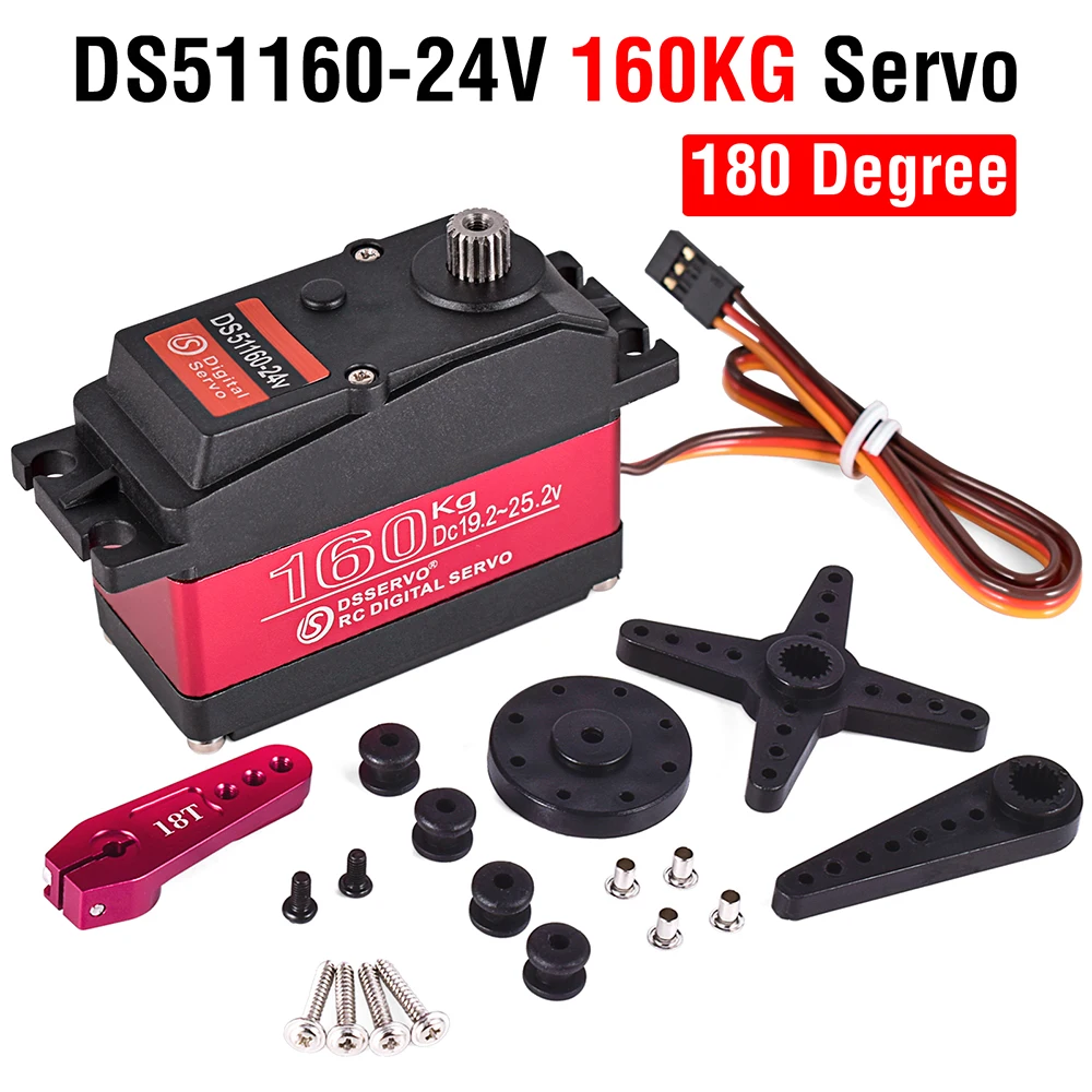 9IMOD RC Digital Servo DS51160/RDS51160 160KG 24V Standard Servo 180 ° /270 ° Serwo o wysokim momencie obrotowym do robota samochodowego FPV