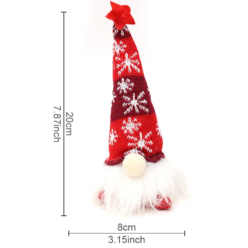1 قطعة ندفة الثلج قبعة نجمة خماسية تمثال رودولف ، طويل/قصير أرجل مجهولي الهوية رجل عجوز تمثال الزخرفية #2