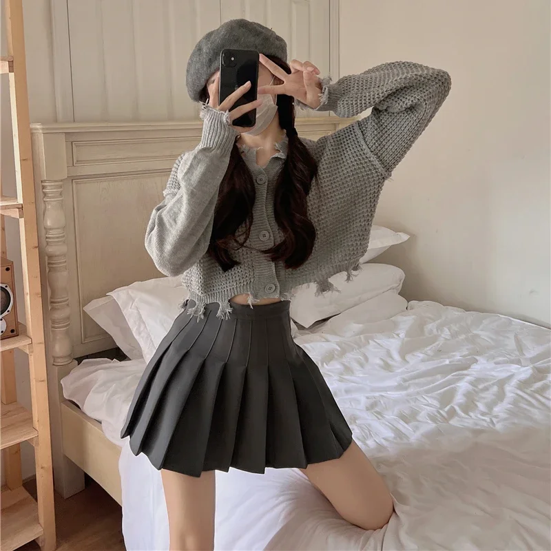 8 Colors Pleated Mini Skirts Women Cute Sexy Preppy Korean Fashion New Style Solid Y2k Clothing Ropa Mujer Aesthetic Faldas Chic