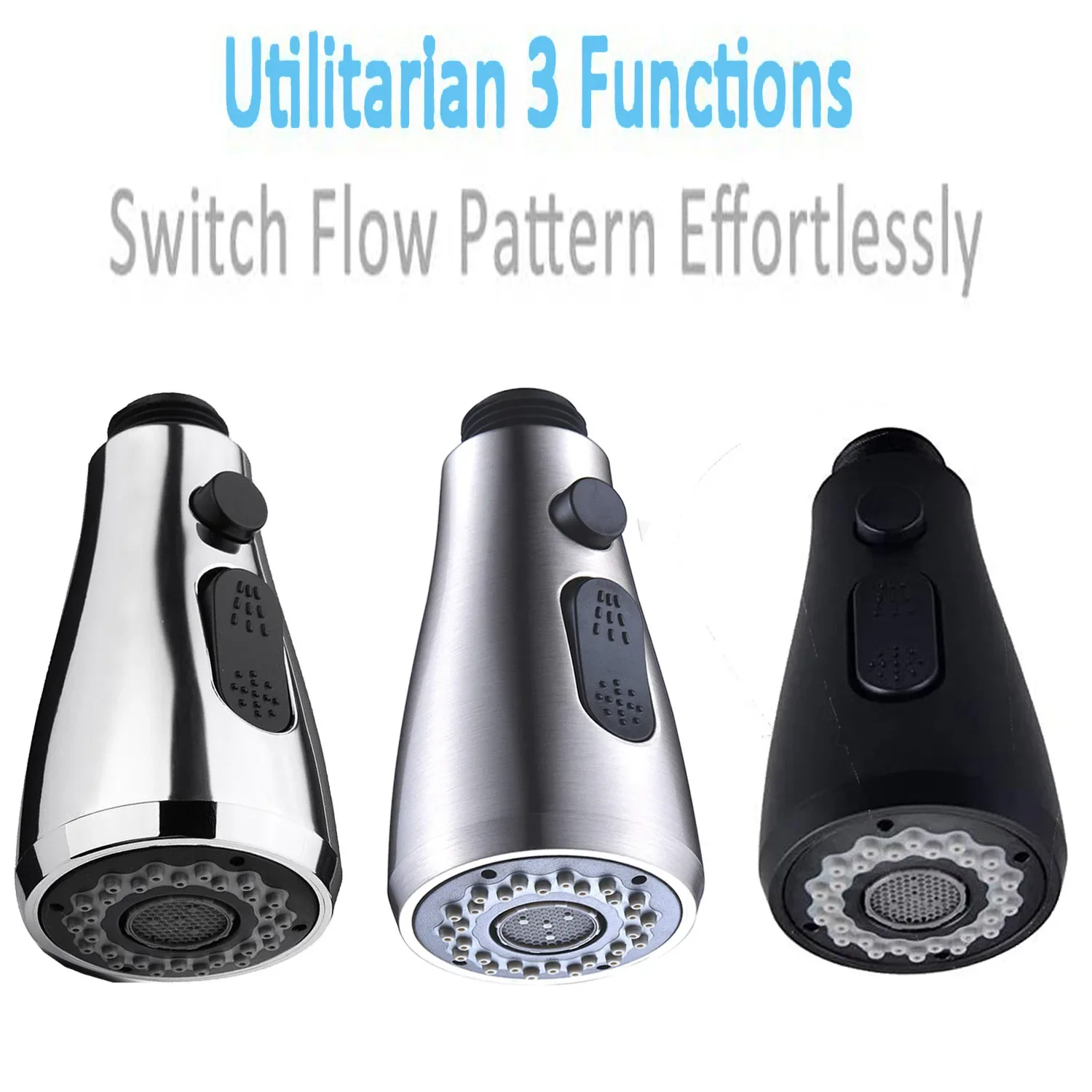 3 Functionss Rotate Water Faucet Bubbler Water Saving Faucet Aerator Shower Head Filter Nozzle Bathroom Kitchen Shower Spray 1pc