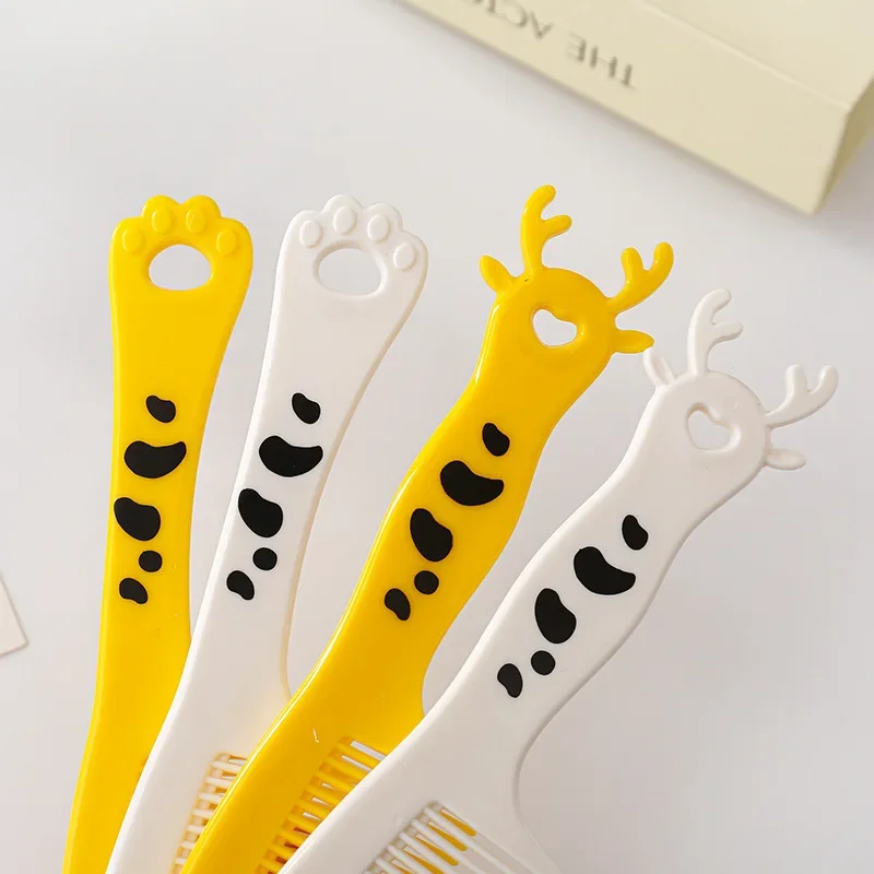 Cute Cartoon Cat Claw Antler Anti-screw Hair Brush Plastic Portable Untangling Activity Gym Hairbrush Comb for Women Girls Thing