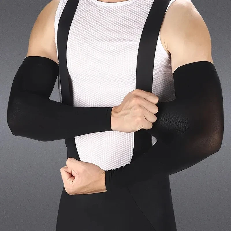 أكمام ذراع رياضية من الحرير الثلجي ، أكمام صيفية رائعة ، حماية من أشعة الشمس والأشعة تحت البنفسجية لركوب الدراجات ، السفر في الهواء الطلق والجري والصالة الرياضية واللياقة البدنية