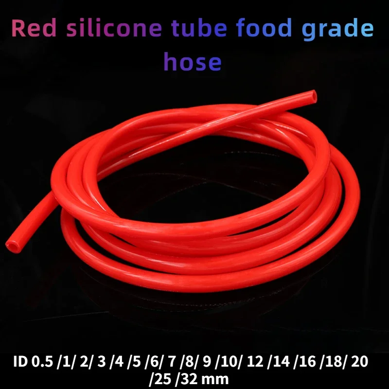 1/5M Red Silicone Tube Food Grade Hose ID0.5 1 2 3 4 5 6 7 8 9 10 12 14 16 -32 Mm High Temperature Resistant Odorless Water Pipe