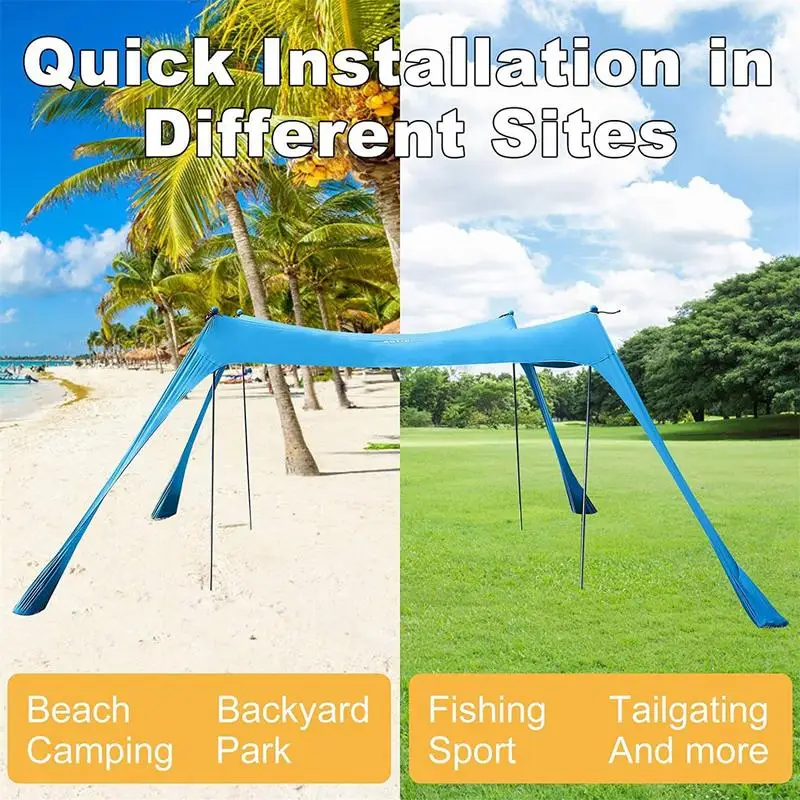 Family Beach Awning Ultralight Sun Shade Tent Portable Lycra Beach Canopy For Camping Beach Tent Sun Shade