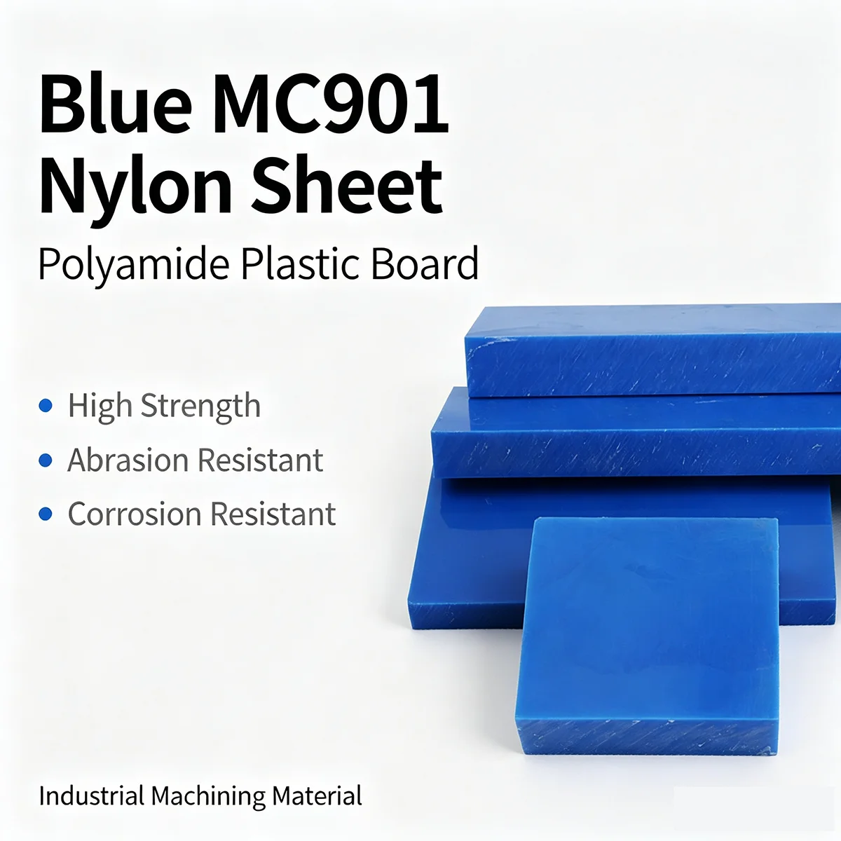 Blue MC Nylon Sheet, High Strength Wear‑Resistant Plastic Plate for Mechanical Processing, Custom Cutting Available