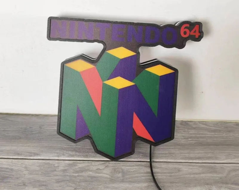 Classic Gaming LED Lightbox Custom Nintendo 64 Game Console Logo Night Lights Desk Light Perfect gift for Gaming Room