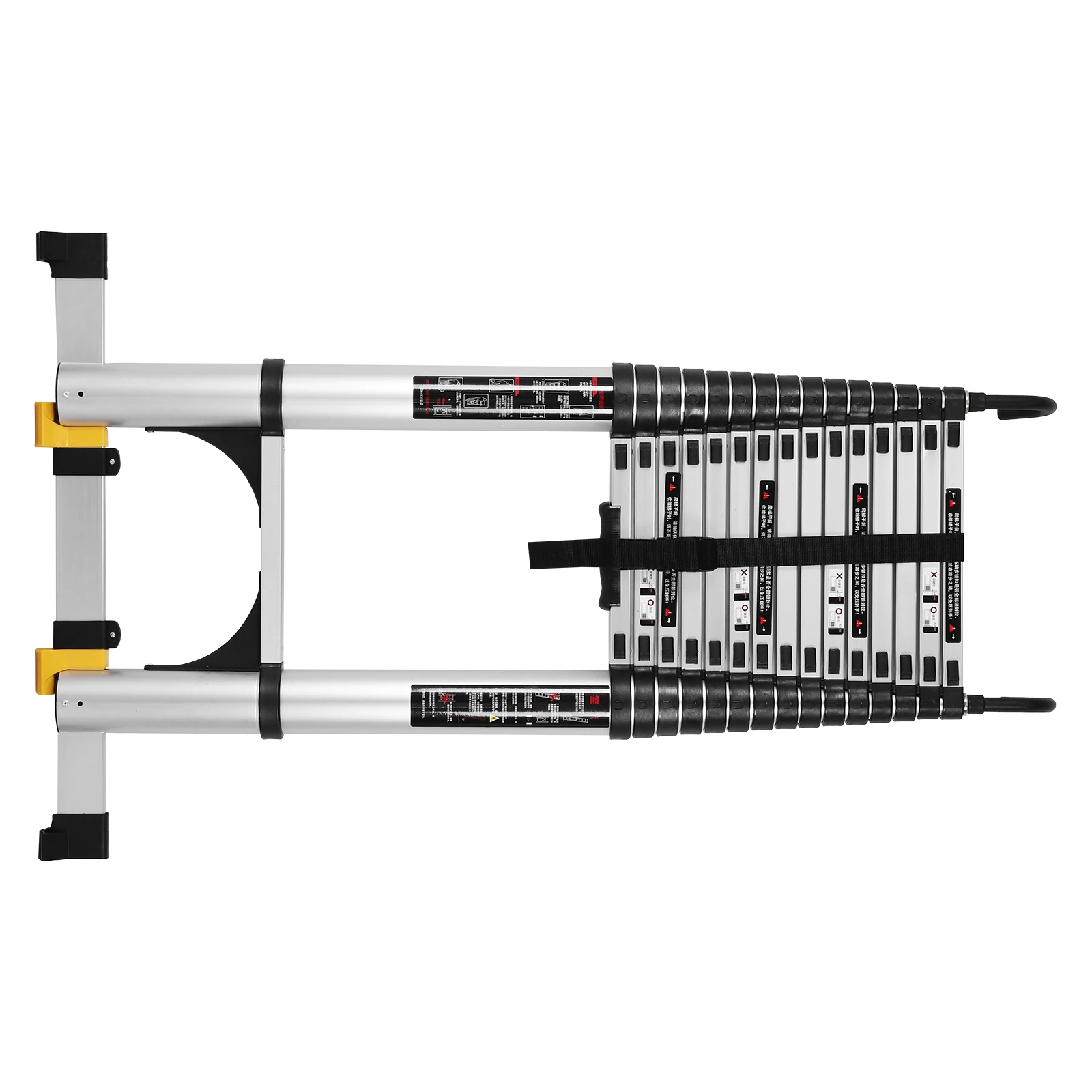 

Aluminum 7.1m Telescoping Attic Ladder W/2 Triangle Stabilizer Collapsible Adjustable Telescopic Ladder for RV Home Outdoor Work