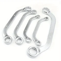 5PCS/set Double End Plum Blossom S-shaped Plum Blossom Wrench C-shaped Double Ring Plate Bent Handle Bi-directional