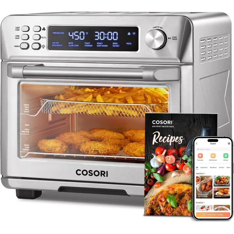 

Smart Air Fryer Oven 11 in 1, Air Fryer Convection Oven Countertop, Bake, Grill, Reheat, Broil, Dehydrate, 94 Recipes