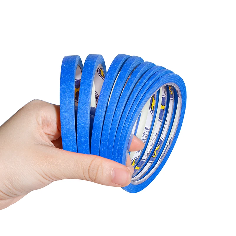 8 Rolls Blue Fine Line Masking Tape Set, 2mm-10mm X 25M Each, Multi-Purpose Adhesive Tape for Nail Art, Painting, Spray Paint,