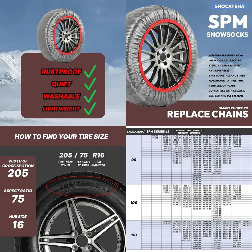 

Снежные носки серии Pro для шин, эластичные шиновые носки для легковых автомобилей, пикапов, внедорожников и легких грузовиков, альтернатива для шин Ча