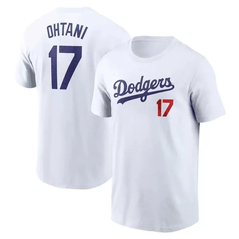 Baseball League Dodgers Los Angeles Dodgers No.17 Ohtani Shohei Ohtani Short-sleeved T-shirt Round Neck Competition Sportswear