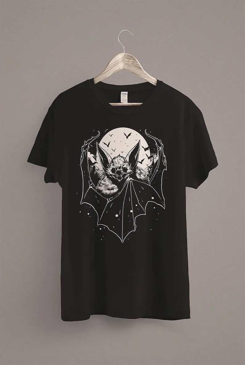 Bat Dark Cottagecore Goth Tee