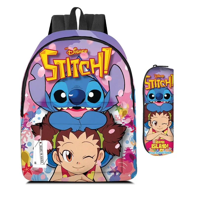 

2Pcs/Set Mochila Stitch Disney School Bags For Teenage kids Backpack Travel Backpack Student notebook Bookbags Cartoon Anime bag