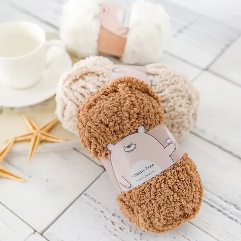 50g/Ball Thick Plush Velvet Coral Wool Yarn for Knitting Sweater Scarf Blanket Fluffy Puffy Crochet Threads Chunky