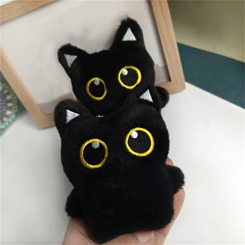 2025 New Black Cat Plush Toy Doll Small Pendant Keychain Black Cat Plush Toy Doll Boy Girl Brithday Gifts Keychain Decoration