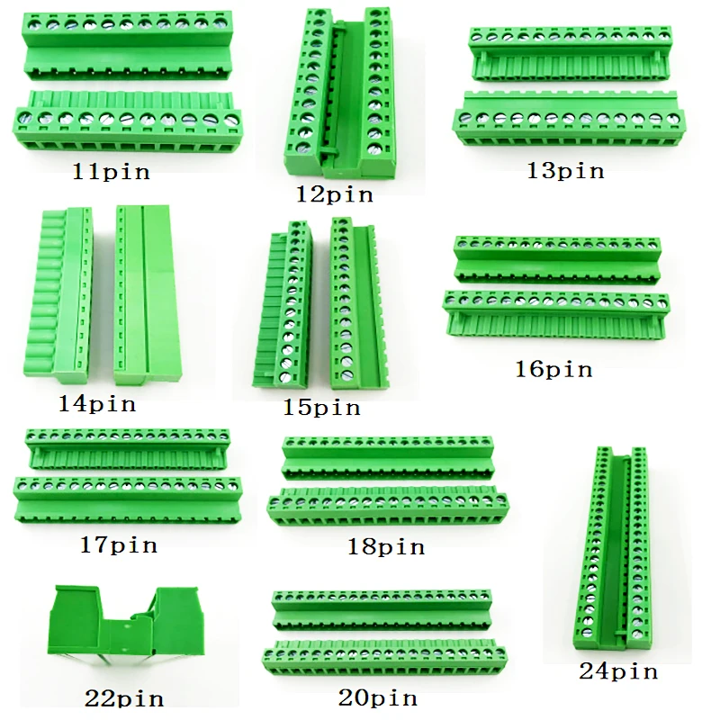 1Pair 2EDGRK-5.08MM Terminal Blocks Fast Wire Connector Solderless 2-24Pin Butting Style Plug-in Male Female Wiring Terminals