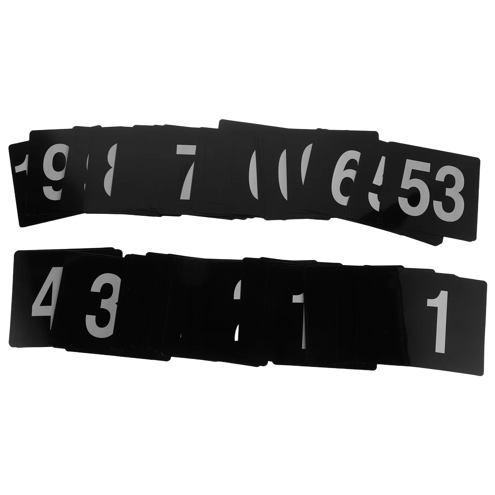 

100Pcs Table Numbers for Wedding 1-100 Clear Visible Black Desk Markers with White Numbers for Party Restaurant Cafe Event Table