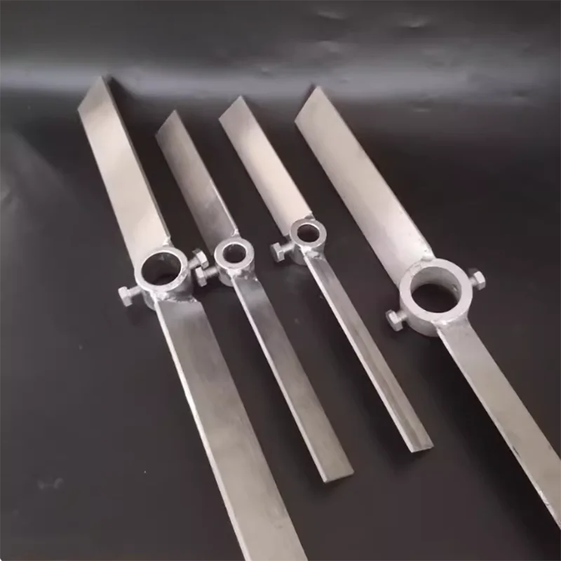 Stainless steel one-shaped rotating mixing paddle blade vertical dosing barrel device mixer/mixer shaft spiral blade