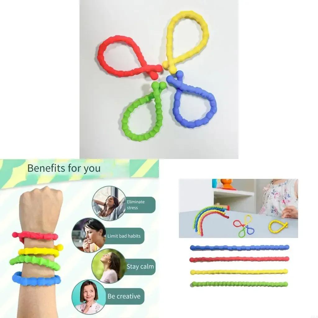 سوار محكم على شكل أداة سوار حسي للتهدئة والإجهاد والقلق هدية عيد الميلاد لعبة محكم لعبة حسية 15UB