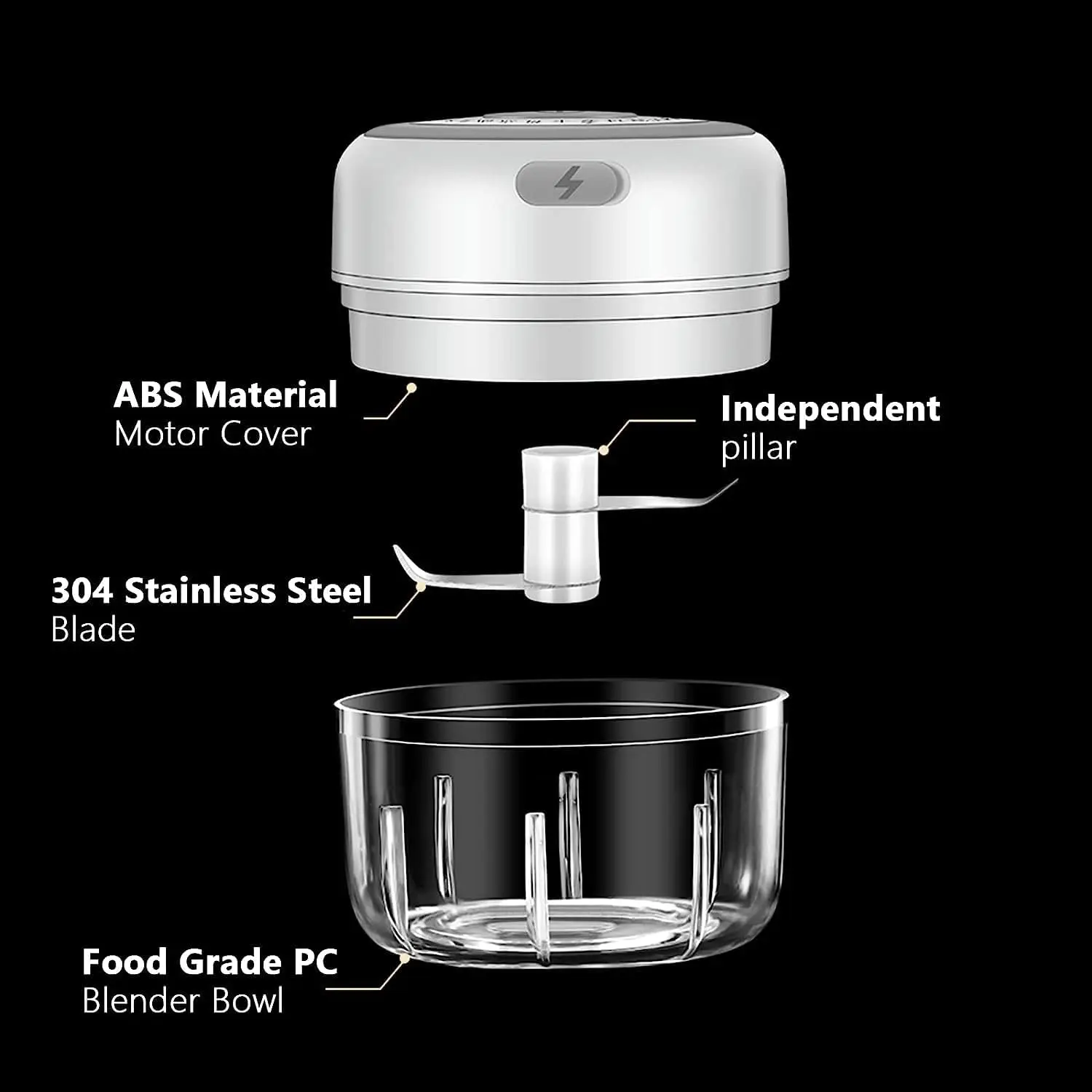 Electric Food Chopper Garlic Masher Presses Vegetable Meat Salad Onion Mincer Cutter Mini USB Charging Garlic Press Kitchen Tool