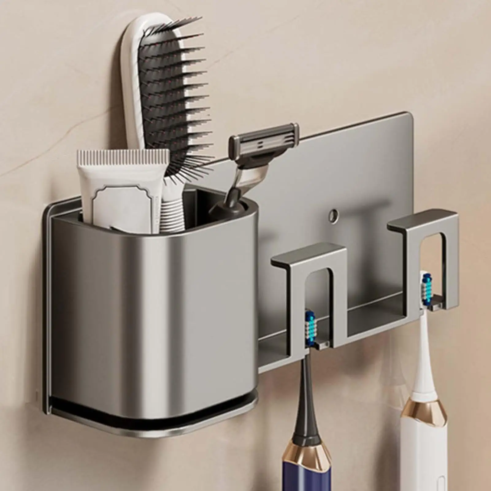 

Настенный держатель для стаканов и зубных щеток без сверления, органайзер для хранения зубных щеток и стаканов для дома