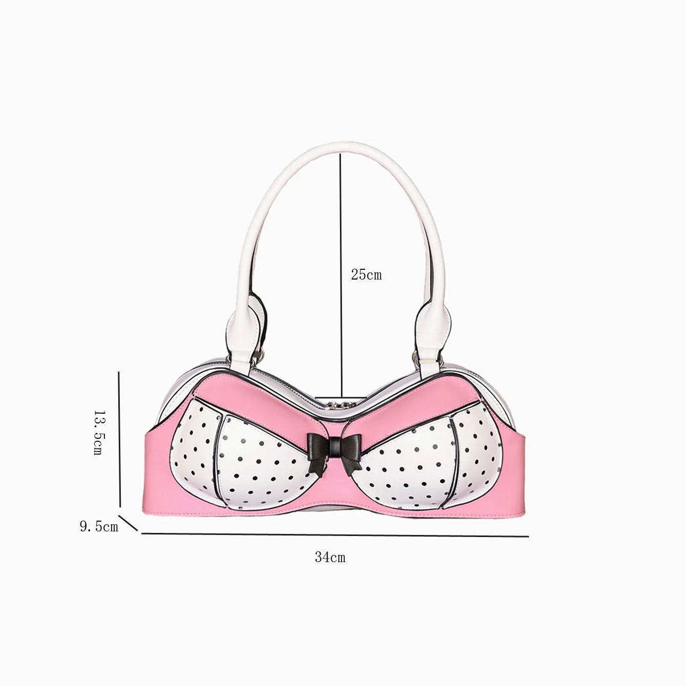 Женская нишевая дизайнерская сумка Sweetheart Pink White Wave Point Underwear Bag в стиле миллениум, модная сумка-багет с бантом, стильная сумка через плечо