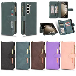 Wallet Crossbody Lanyard Phone Case for Samsung Galaxy Z Fold5 4 3 2 Fold 5 Fold4 Fold3 5G Card Holder Leather Protective Bags