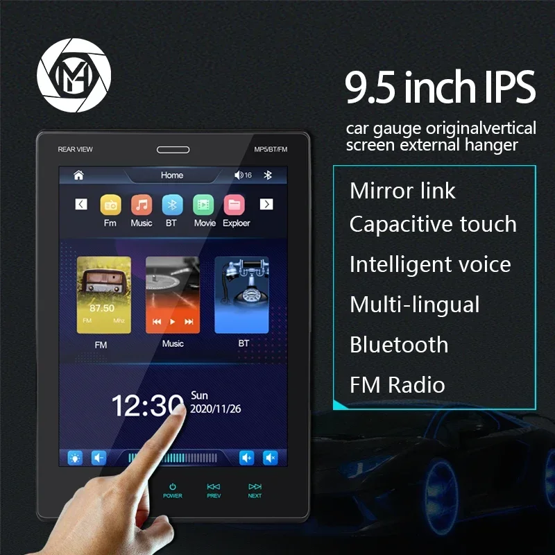 9.5 Inch Ips Vertical Screen 2Din Dsp Ahd Carplay Car Mp5 Player Car Radio Stereo