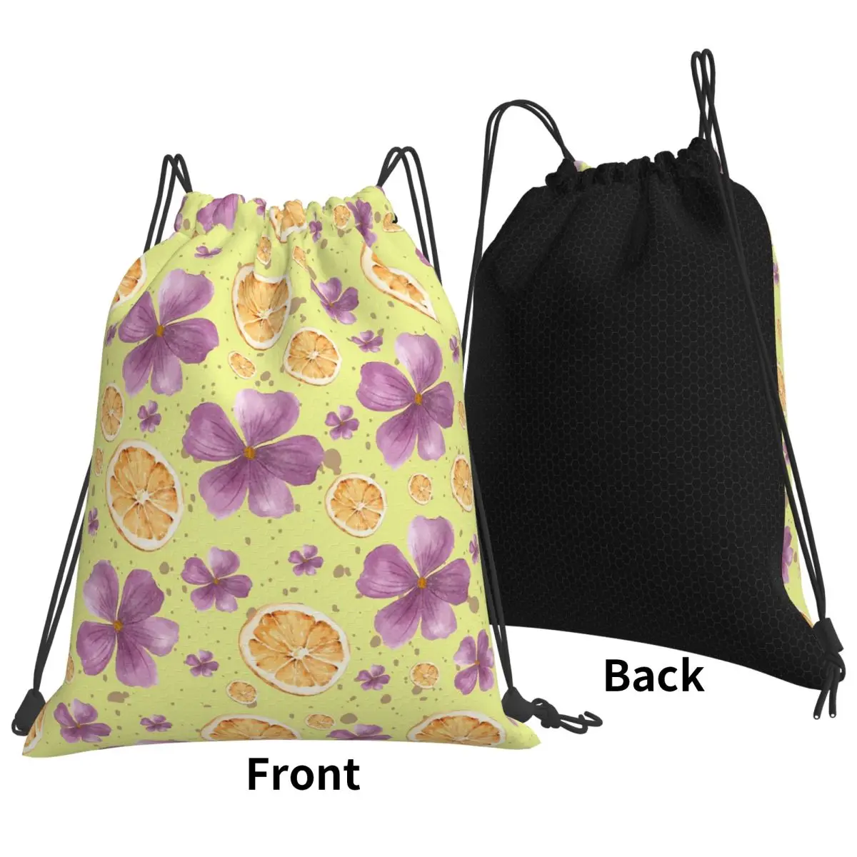 Floral Summer Pattern Backpacks Casual Drawstring Bags Sundries Bag Book Bags for Man Woman Students