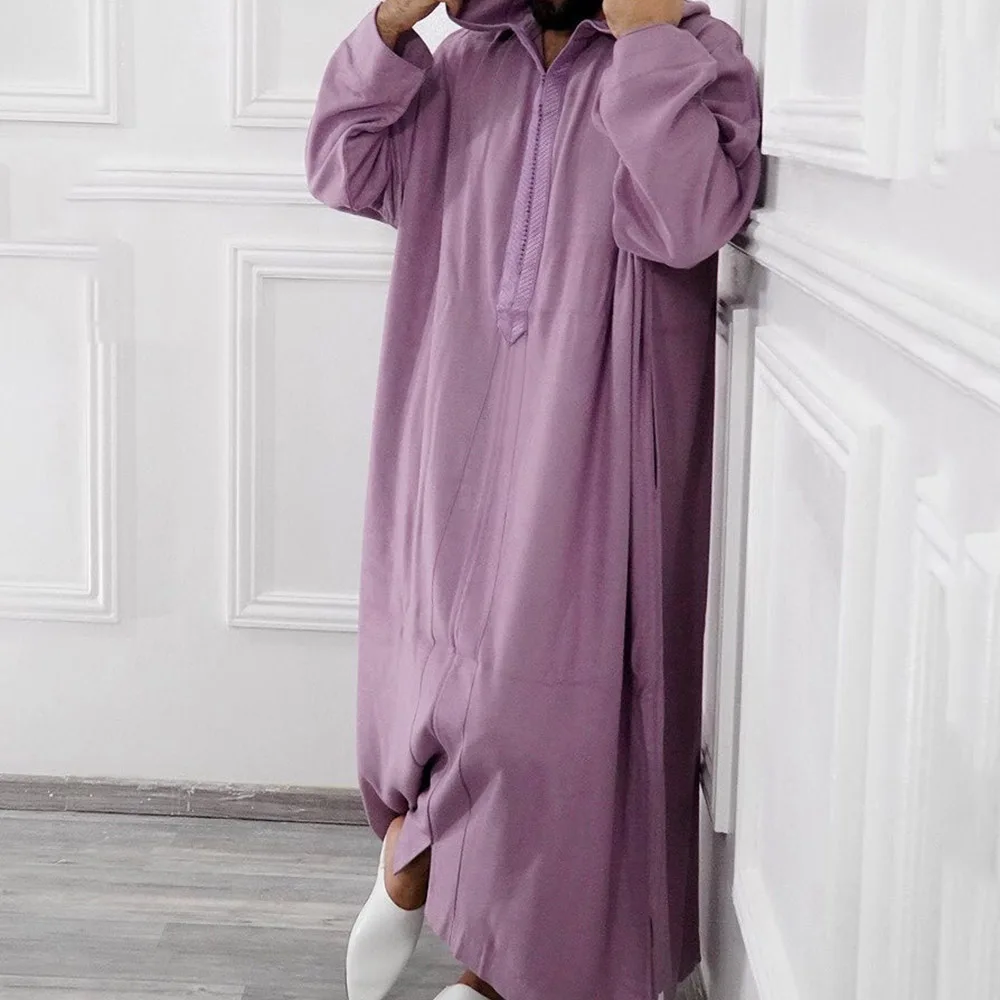 

2025 Muslim Arab Loose Print Men's Casual Robe Djellaba 2025 Muslim Long Dress Robe Abaya Ramadan Dubai Luxury Islam Elegant