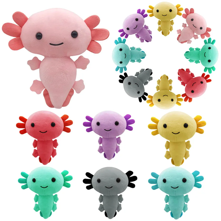 Axolotl Plush Toy Kawaii Animal Axolotl Plushies Figure Doll Toy Cartoon Axolotl Stuffed Doll Gifts For Kids Girls Pillow Toys