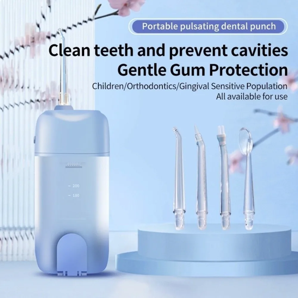

USB Rechargeable Oral Irrigator Pulse Technology Smart Electric Water Flosser Foldable Structure 4 Nozzles Mouth Washing Machine