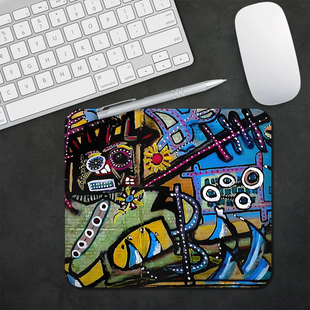 Jean-Michel B-Basquiat Gaming Mouse Pad XS Small Mousepad For PC Gamer Desktop Decoration Office Mouse Mat Deskmat Rug