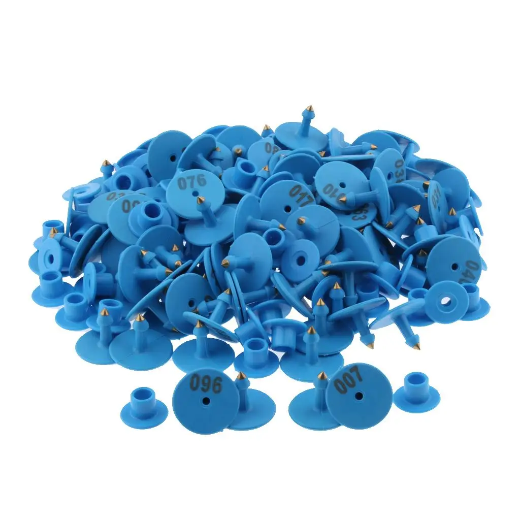 100PCS Small Pre Numbered Livestock Ear Tag for Pig Cow Cattle Goat Sheep EASY IDENTIFICATION