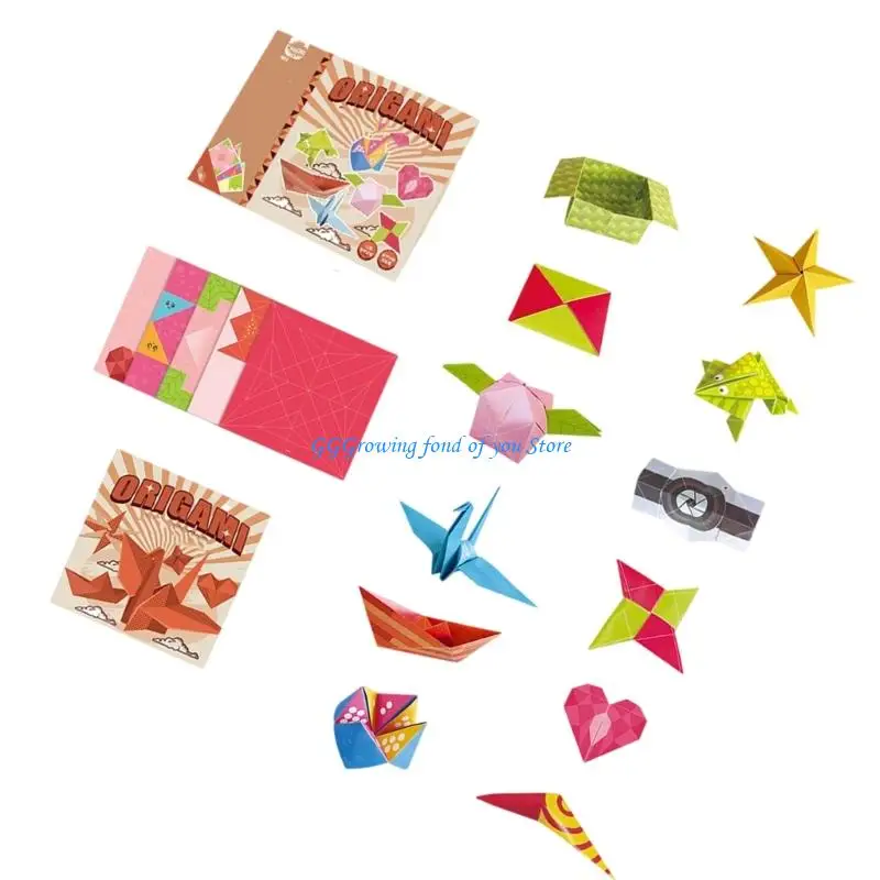 

H9EB Educational Paper Art Set For Children Reusable Foldable Sheets Beginner Friendly Crafting Tutorial Included