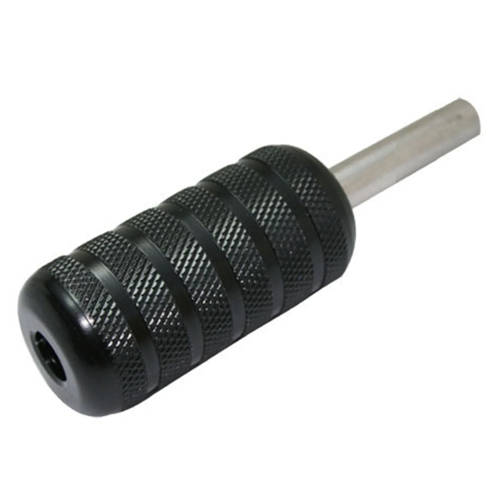 1PC Tattoo Handle Grip Black Tattoo Equipment Round  Aluminum AlloyAnti-slip Knurled Tattoo Machine Grip Tattoo Accessories