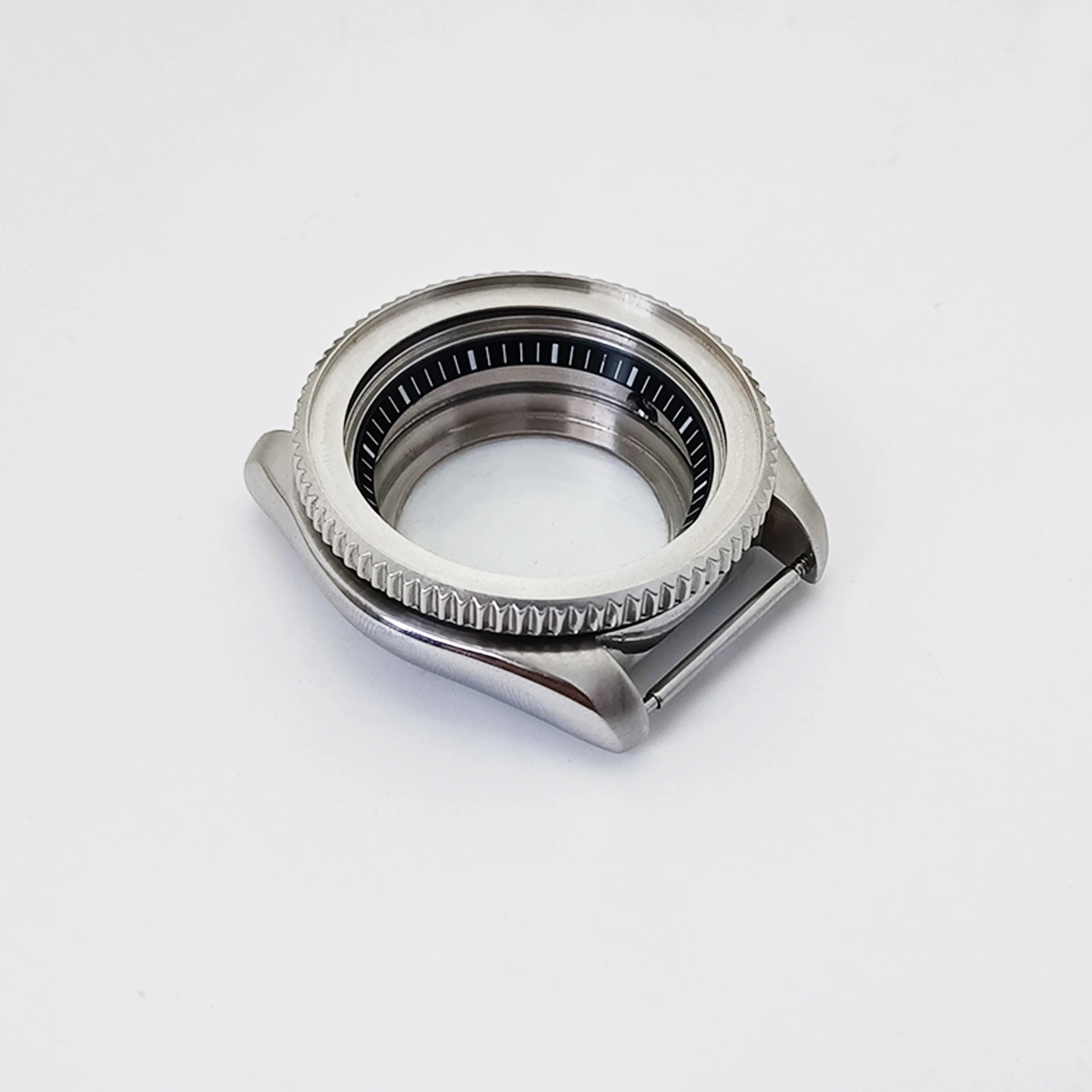 Mod Skx007 Custodia NH35 Cassa con castone in ceramica Inserto in vetro zaffiro Cassa per orologio in acciaio inossidabile argento