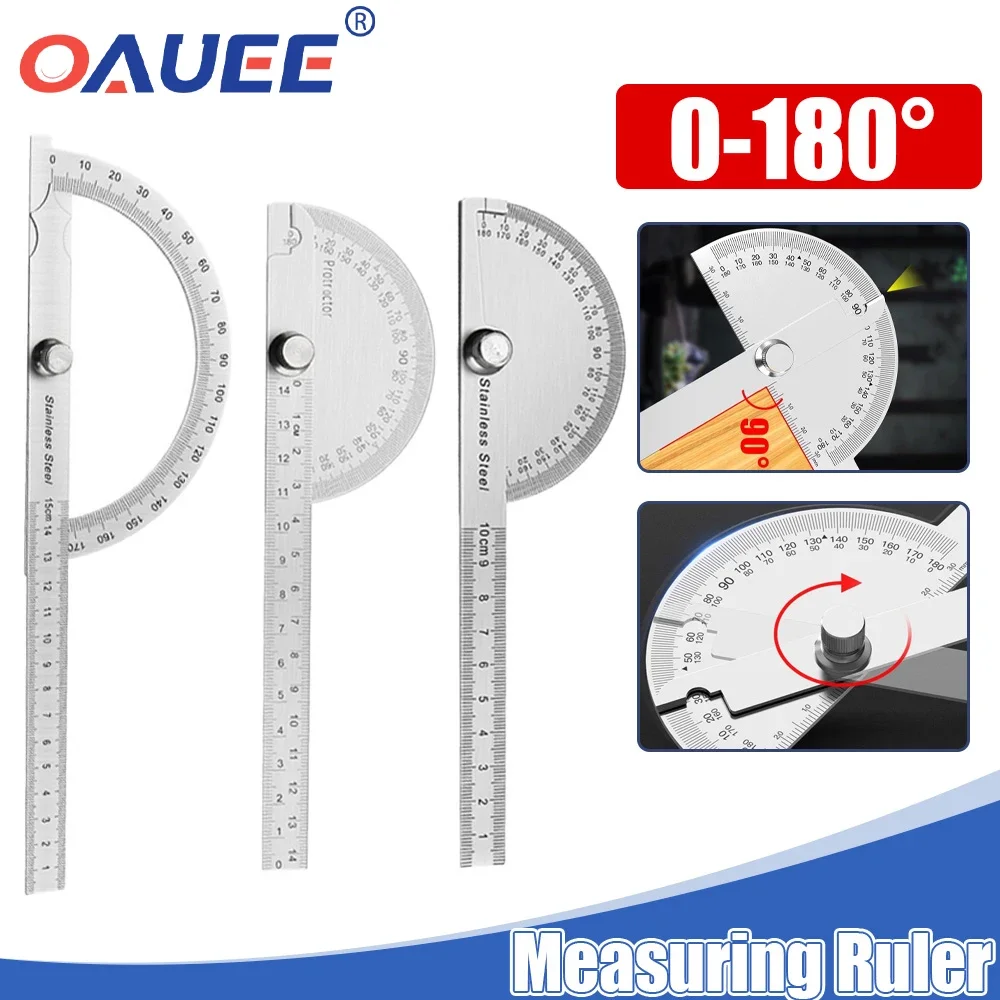 

Oauee 0-180° Angle Ruler Protractor Metal Finder Goniometer Stainless Steel Gauge Adjustable Measuring Ruler Angle Measurement