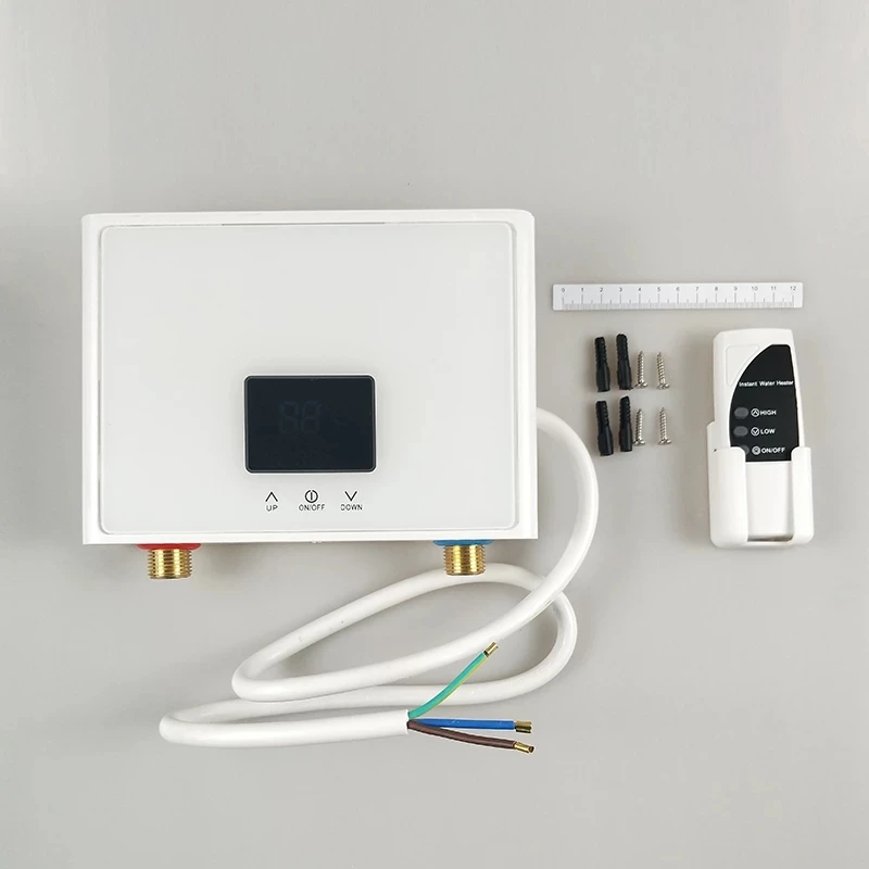 110 فولت/220 فولت سخان مياه فوري كهربائي الحائط سخان مياه LCD عرض درجة الحرارة مع جهاز التحكم عن بعد الحمام المطبخ