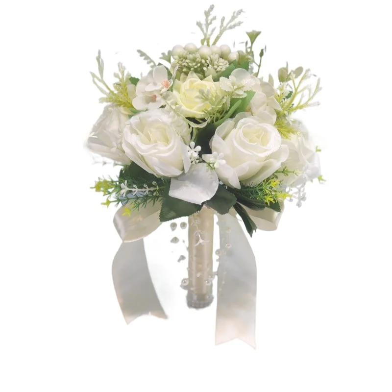 license-fake-flower-wedding-bouquet-bride-bridesmaids-decorate-wedding-bouquet-wedding-photography-rose-fake-flower