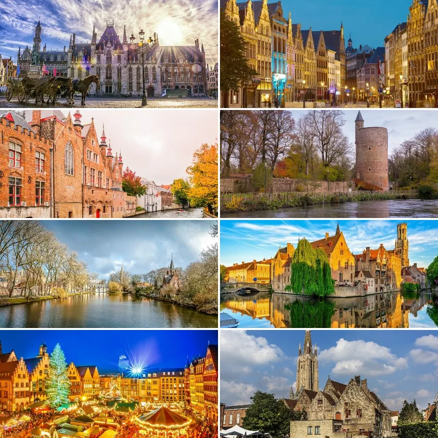 5D DIY Diamond Painting Scenery of Belgium Bruges Landscape Full Round and Square Drill Embroidery Cross Stitch Home Decoration