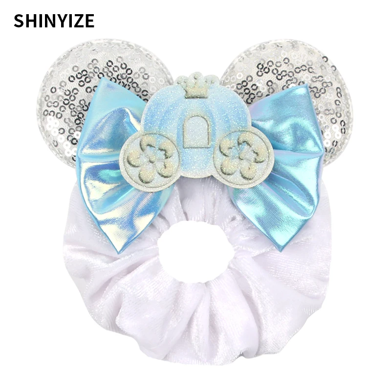 New Disney Mouse Ears Hair Scrunchies Sequins 4\