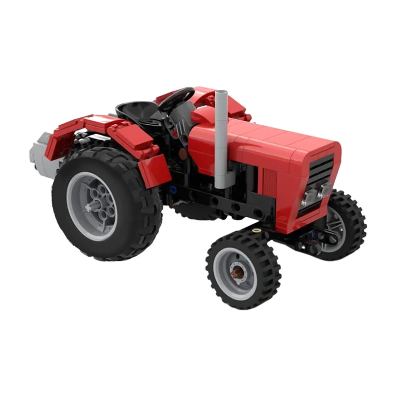 MOC Old Tractor Model Building Blocks Sets Electric Tractor Agricultural Mechanization Vehicle Assembled Bricks Toy Gift Cars